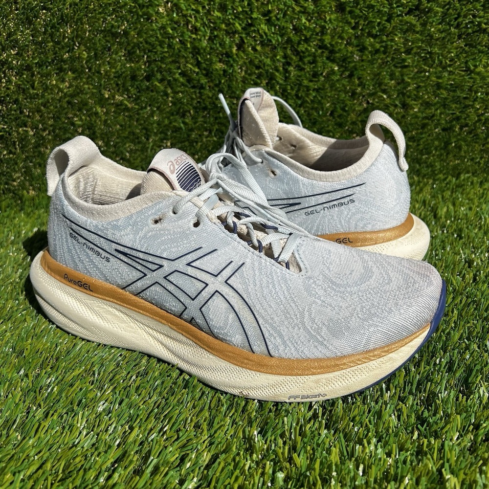 ASICS Shoes Women Size 8 Gel-Nimbus 25 Running Sky/Cream Sneakers